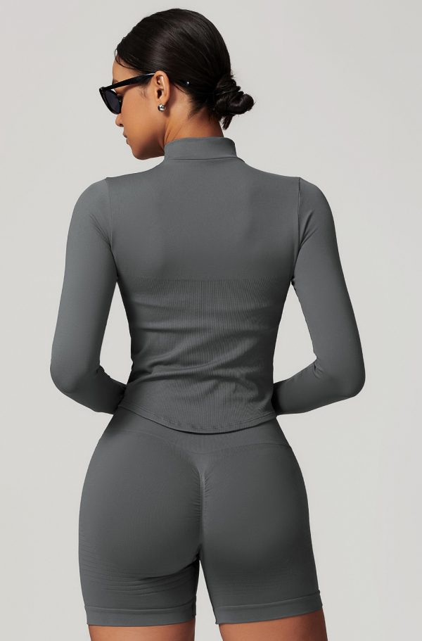 Seamless Full Zip Jacket Grey - Image 2