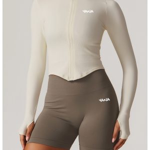 Seamless Full Zip Jacket White