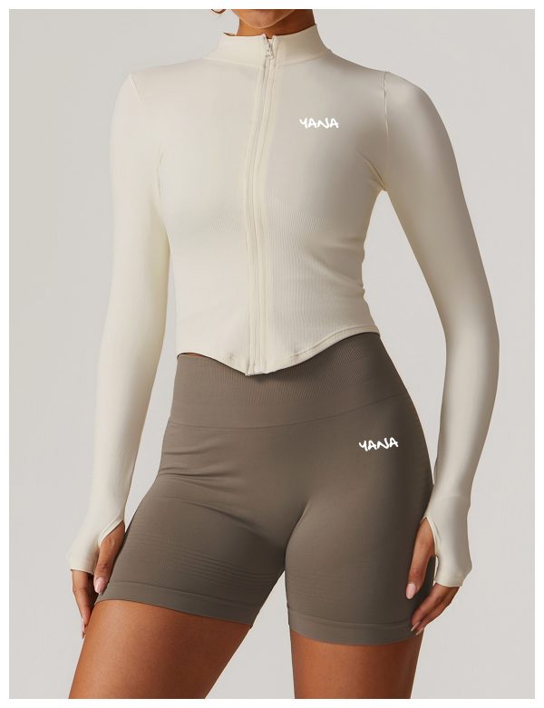 Seamless Full Zip Jacket White