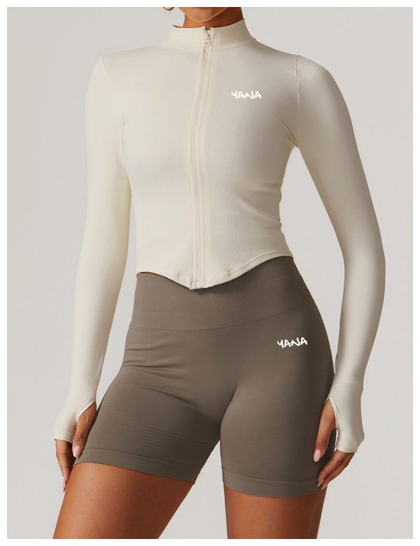 Seamless Full Zip Jacket White - Image 5