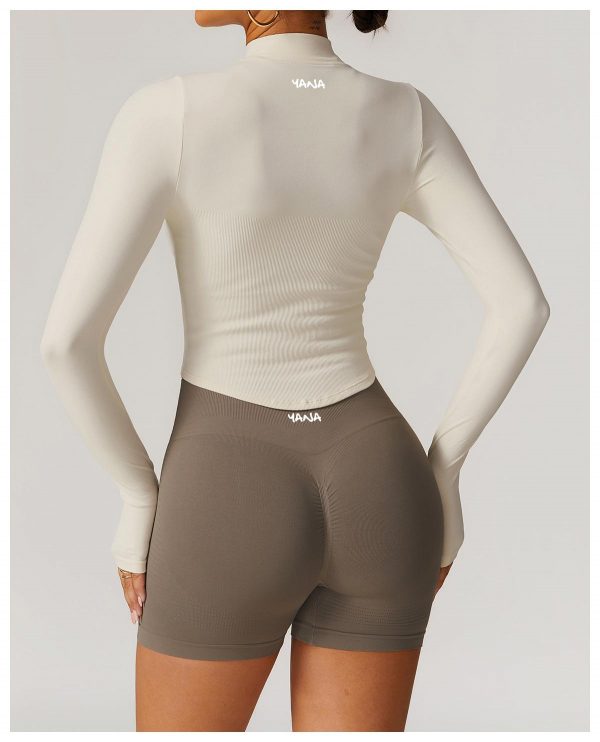 Seamless Full Zip Jacket White - Image 4