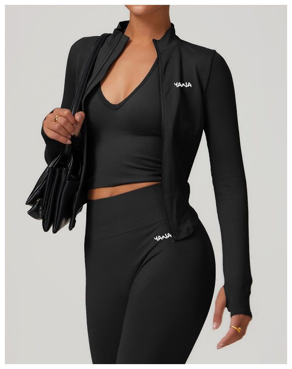 Seamless Full zip Jacket Black - Image 9