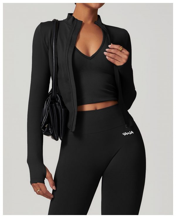 Seamless Full zip Jacket Black - Image 11